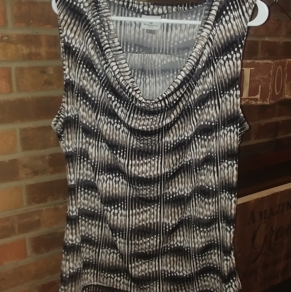 Sleeveless Draped Dressey Spandex Shirt